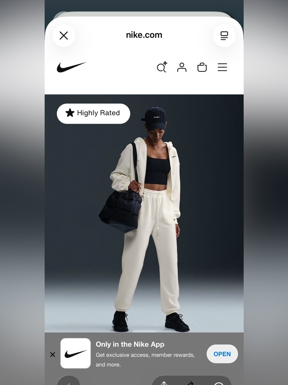 Nike Cream/Off-White Jogger Sweatpants with Black Swoosh waist 14-15 inseam29$75